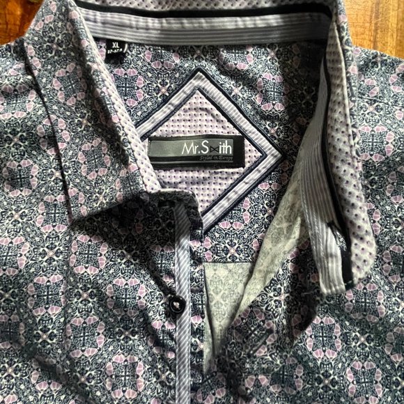 Hidden Skull Geometric Short Sleeved Shirt [Mr. Smith] - Picture 7 of 10